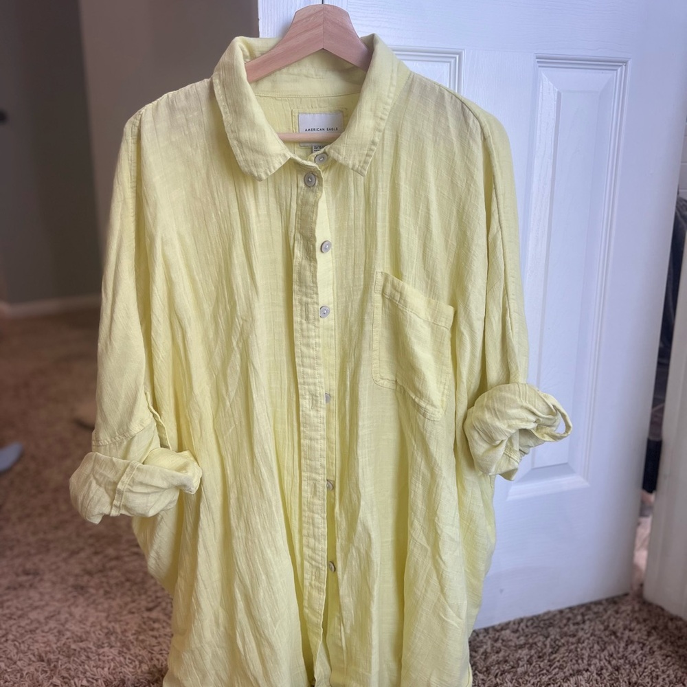 AE Yellow Button-Up Shirt